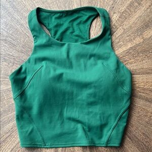 Lululemon Wunder Train High Neck Tank in Dark Green